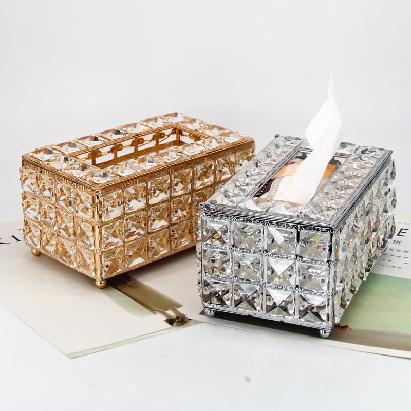 Venda quente em tecido de papel criativo caixa de tecido de Metal sala de estar caixa de armazenamento de mesa caixa de