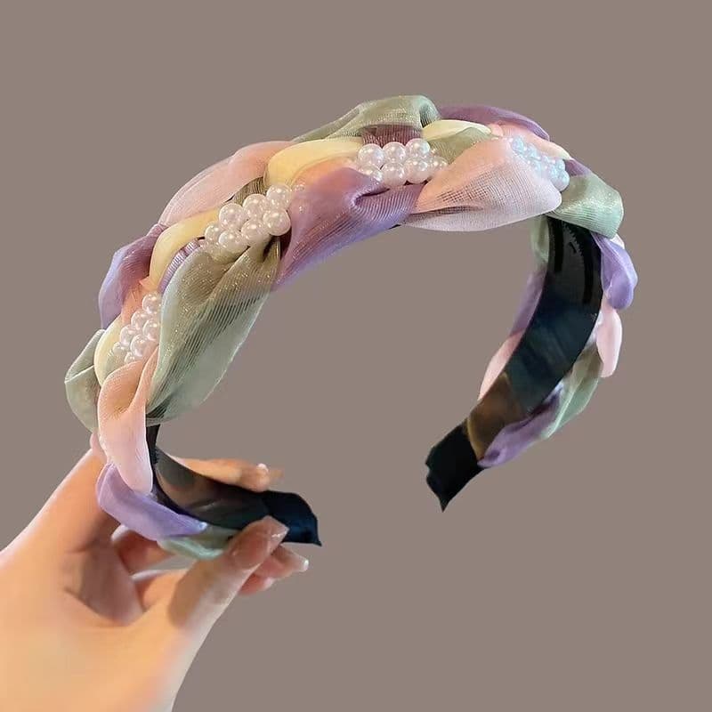 High-End adulto bandana novo estilo ampliado Hairpin com dente Anti-deslizamento bandana senhoras pérola torção trançado