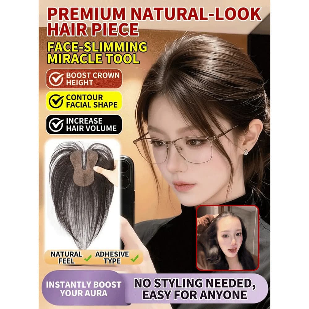[Sem Grampos] Aplique de Cabelo com Velcro/Para Cabelos Brancos/Cobrir Brancos