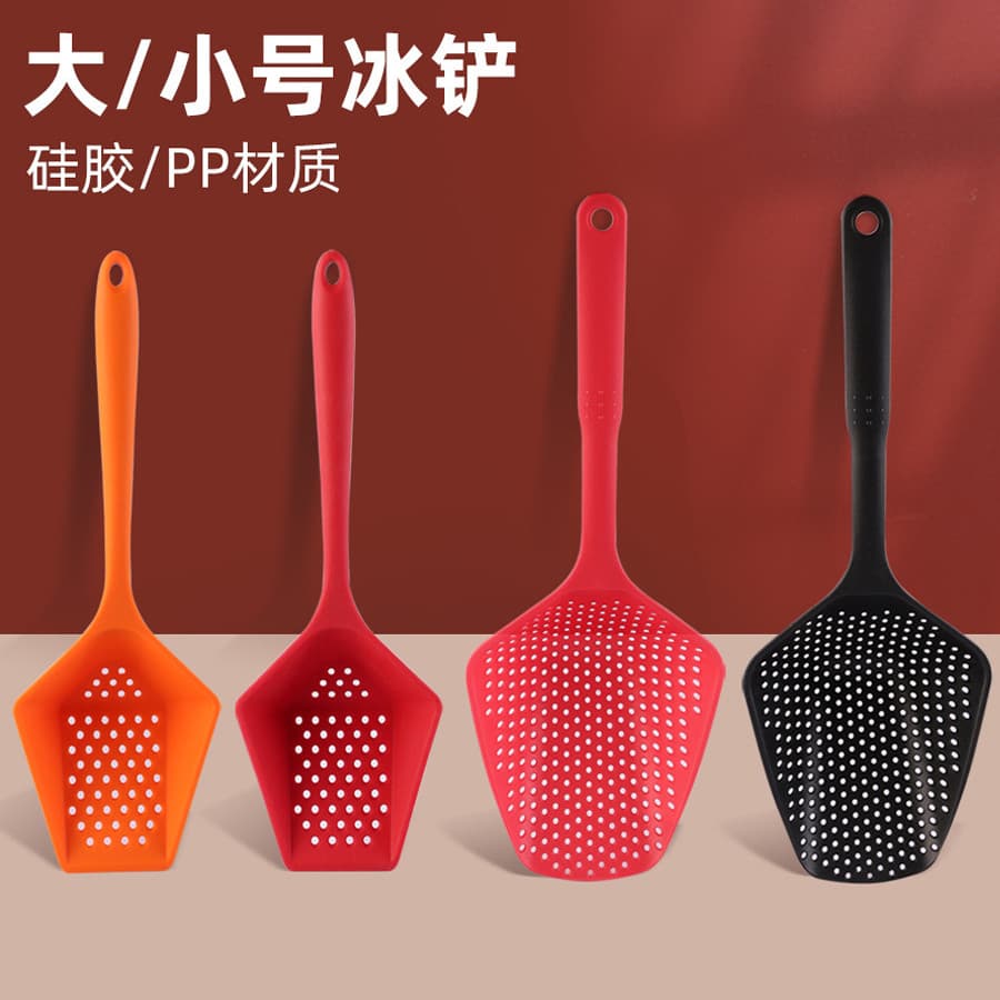 Espátula longa à prova de água para cozinha doméstica Espátula para cerca de pesca Espátula de gelo de Silicone Filtro L