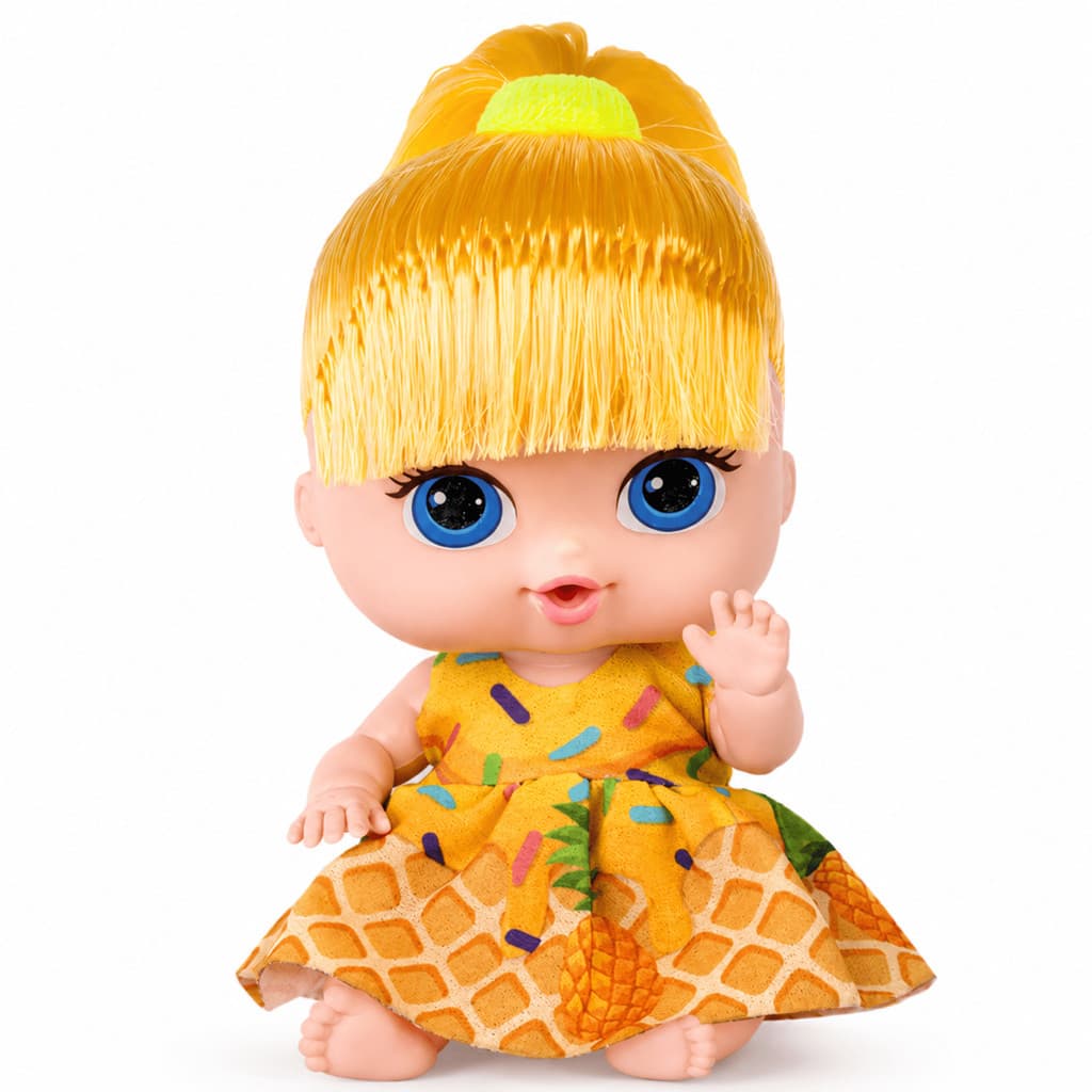 Boneca Baby's Collection Mini Sorvetinho Abacaxi Super Toys com Cheirinho em Vinil Infantil