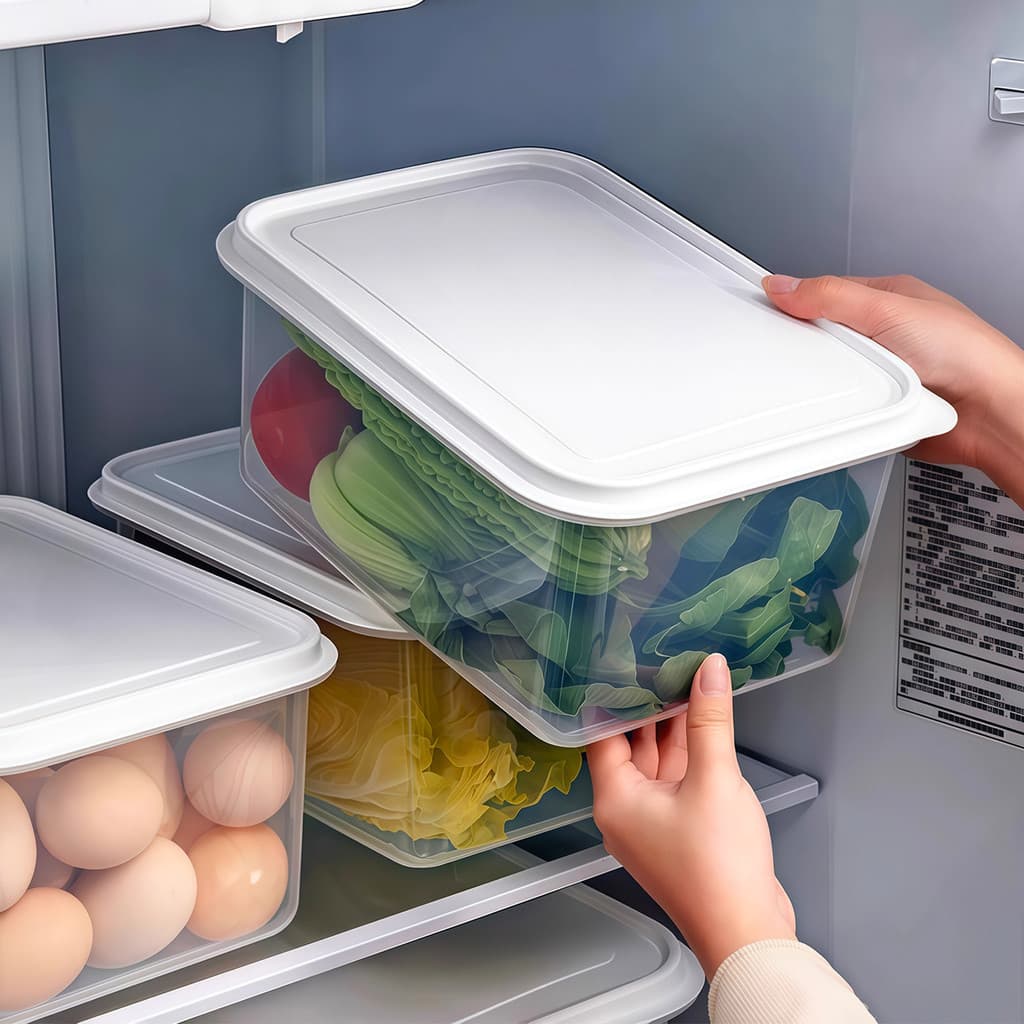 Caixa de armazenamento de alimentos cozinha geladeira fresco-mantendo caixa Freezer selado lancheira microondas armazena