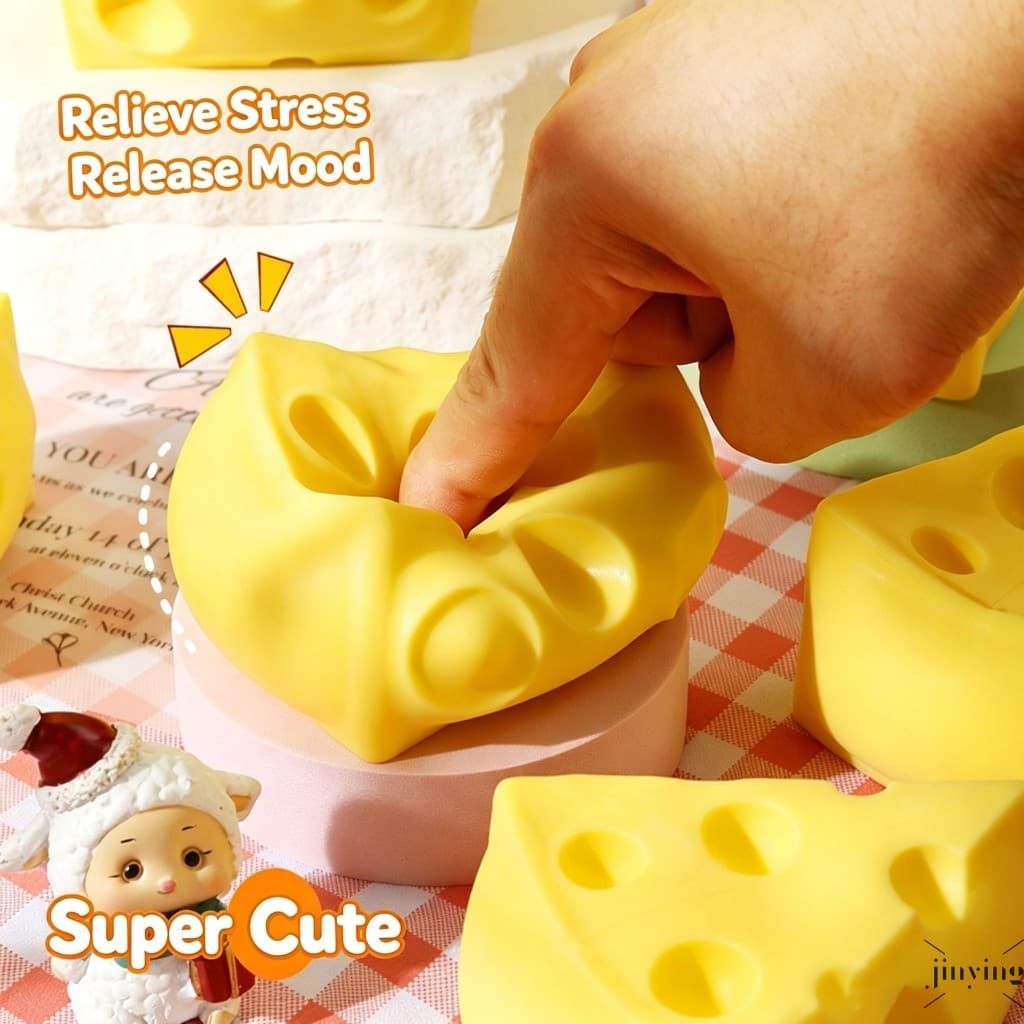 Bola De Rebote De Queijo Triangular-Brinquedo De Descompressão De Música Lenta Para Alívio Do Estresse Infantil