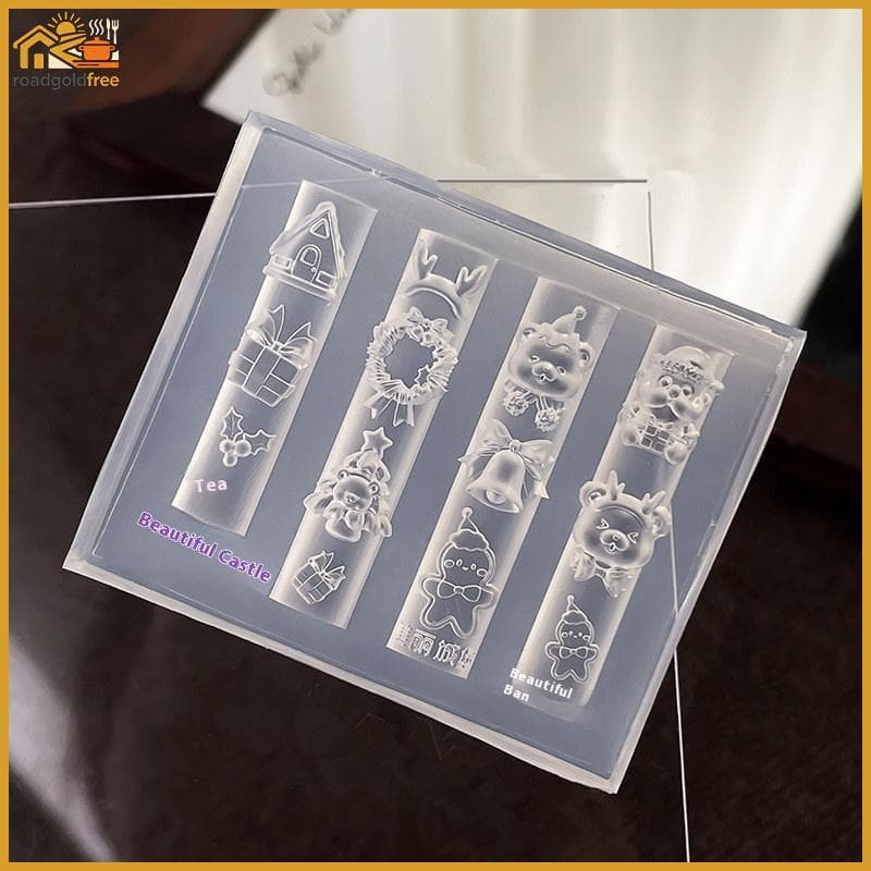 1 Pçs Boneco De Neve De Natal Árvore Elk Presente 3d Molde De Unhas Papai Noel Decorações Diy Design Silicone Manicure E