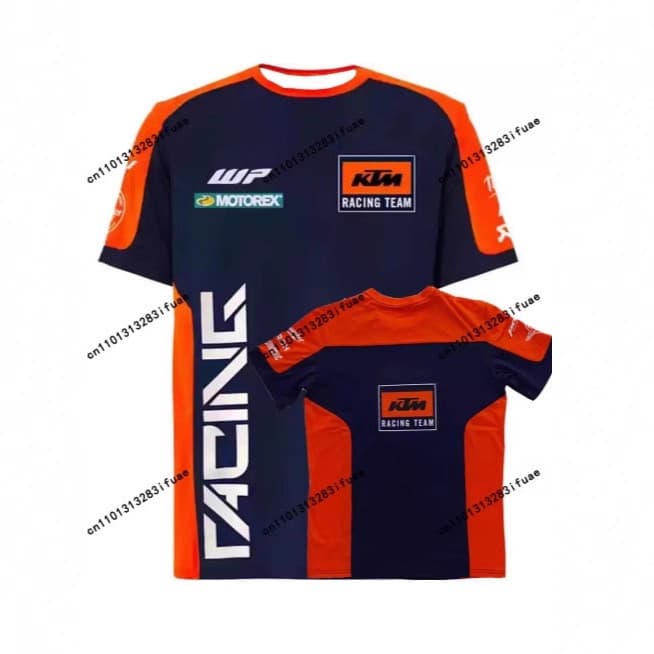 Logotipo da frota da motocicleta contraste cor costura poliéster manga curta camiseta amantes da motocicleta topo esport
