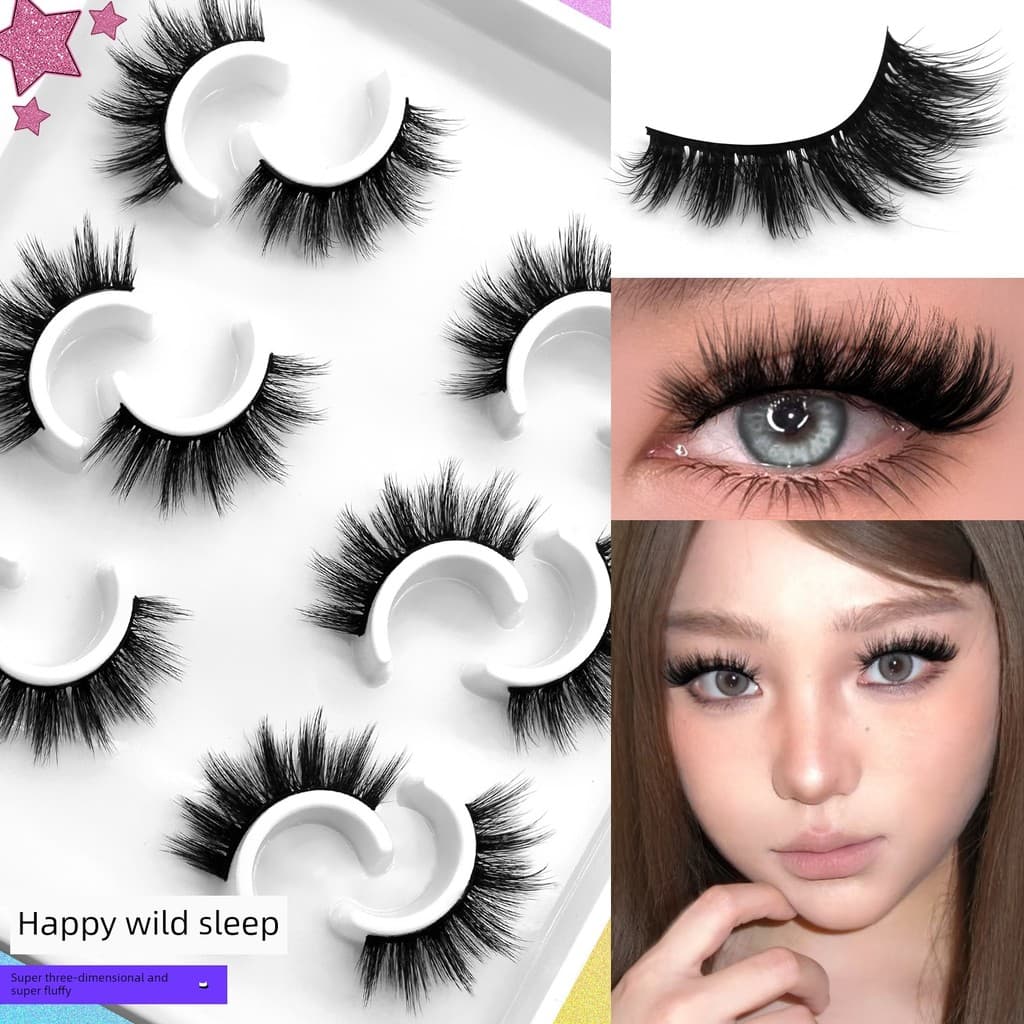 cílios postiços naturais cilios postiços GROINNEYA American Sweetheart em um pedaço de estilo asiático bagunçado garota