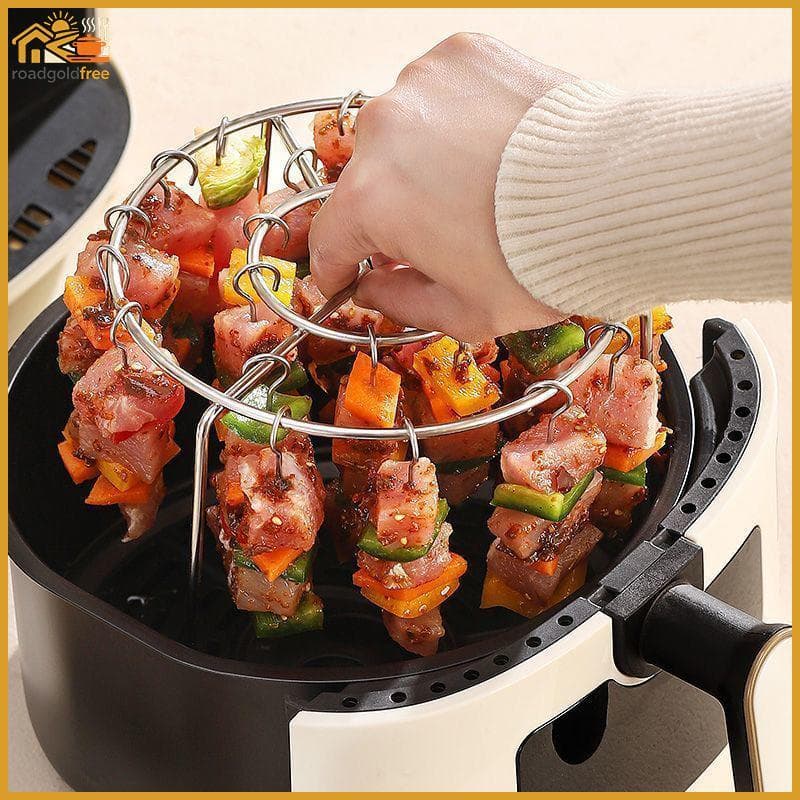 Fritadeira De Ar Grelha De Aço Inoxidável Espeto Vertical Pendurado Forno Kebab Ra Titular Grill Utensílios Cozinha