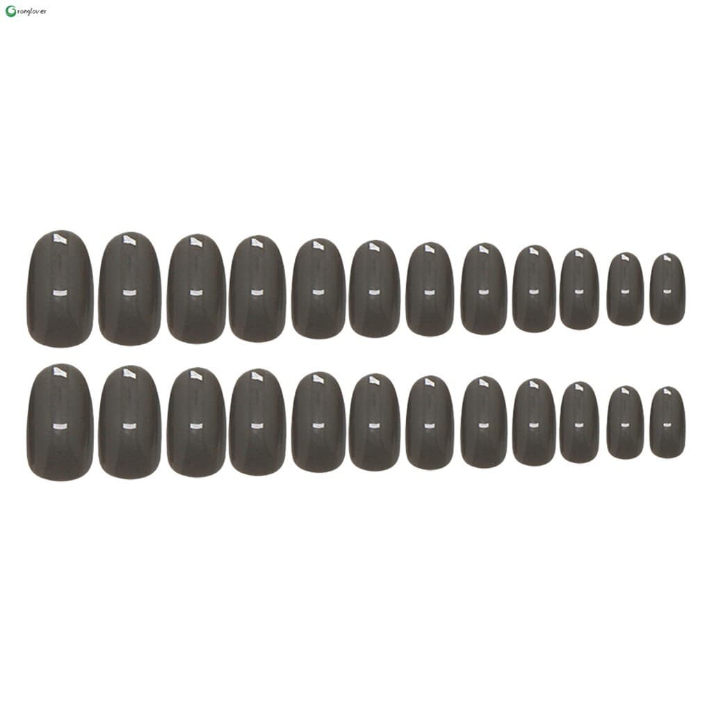 Prensa Cinza Gelo Nas Unhas-Conjunto De ABS Com Ajuste Confortável 24 Unidades