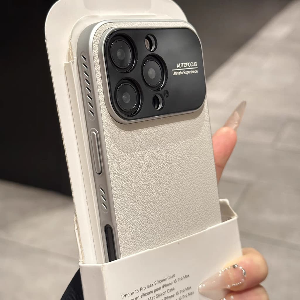 Grande janela de couro genuíno Ultra-fino dissipação de calor adequado para iPhone17 caso de telefone tudo incluído resi
