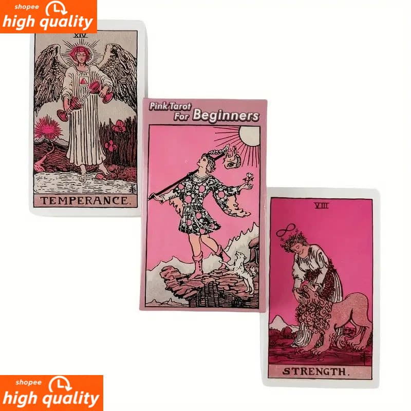 Tarô rosa choque para iniciantes, baralho de 78 cartas, jogos de tabuleiro clássicos, baralho oráculo para festas e-825