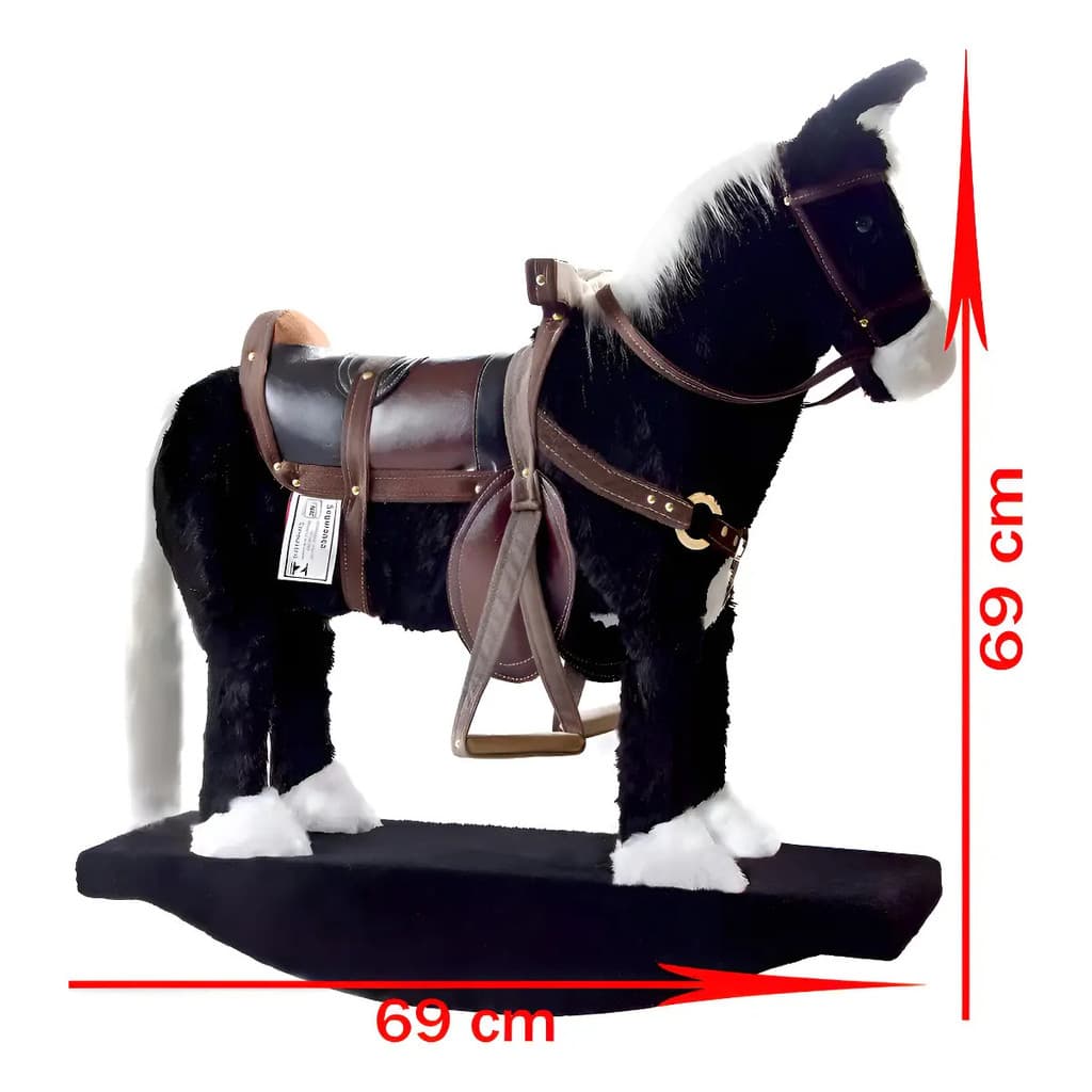 Cavalinho Original Cavalo Encantador Lindo Presente Pra Balançar Cor Preto