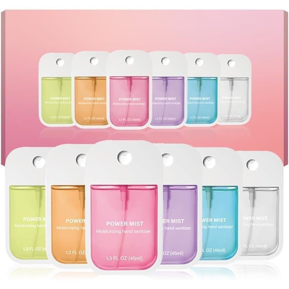Pacote com 6 sprays hidratantes para mãos com fragrância para adultos, spray hidratante para mãos com névoa potente, mai