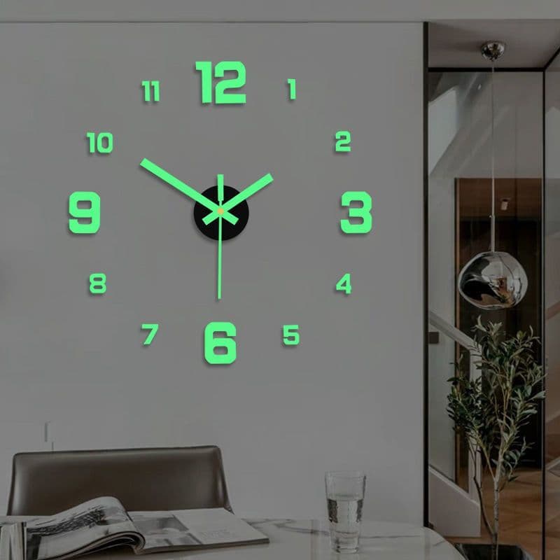 Relógio de parede silencioso decoração do quarto influenciador grande relógio simples luminoso DIY relógio de parede sal