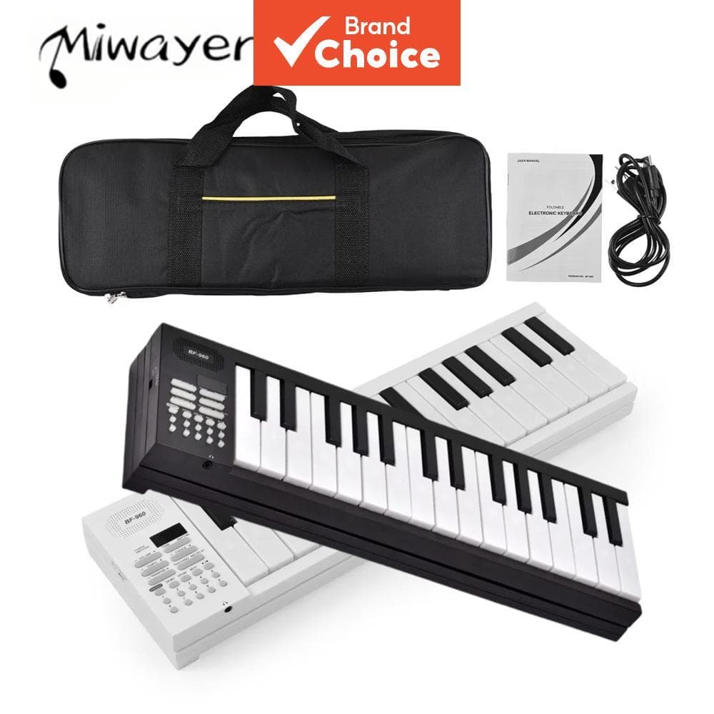 Miwayer Dobrável 61 Teclas Piano Eletrônico Digital Portátil Recarregável Teclado Para Estudante Iniciante Prática Viage
