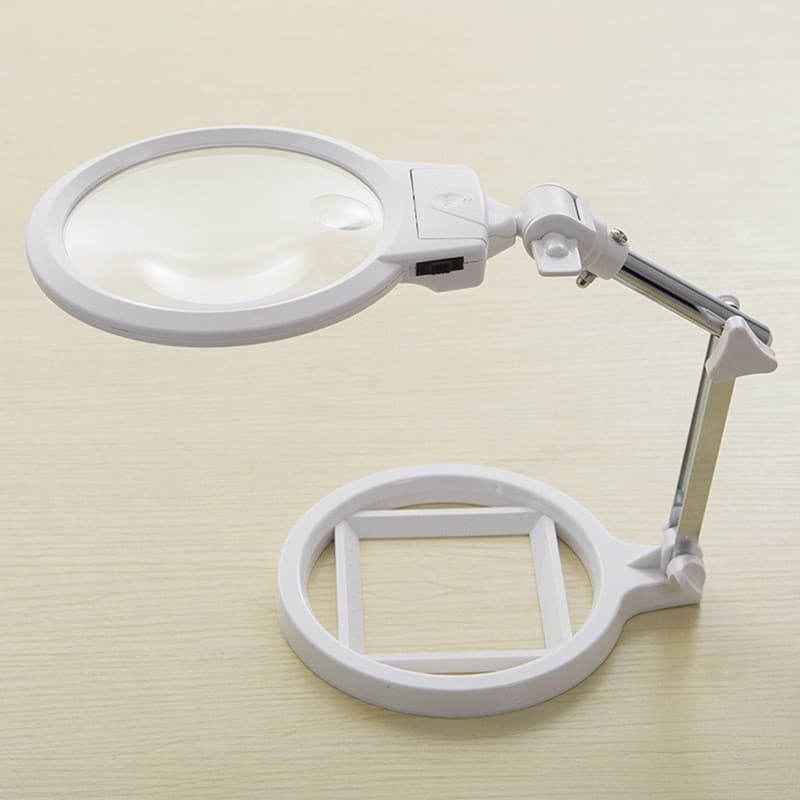 Espelho grande dobrável para reparo de leitura com luz 2.5 vezes lupa de 130 mm
