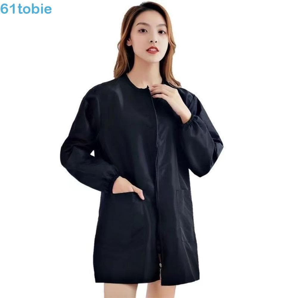 Vestido De Corte De Cabeleireiro TOBIE Com Manga , Avental Capas Cabelo À Prova D'água , Pano De Penteado Zíper