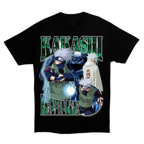 Camiseta camisa estampada Kakashi Adulto/Infantil Lançamento Unissex Em Algodao
