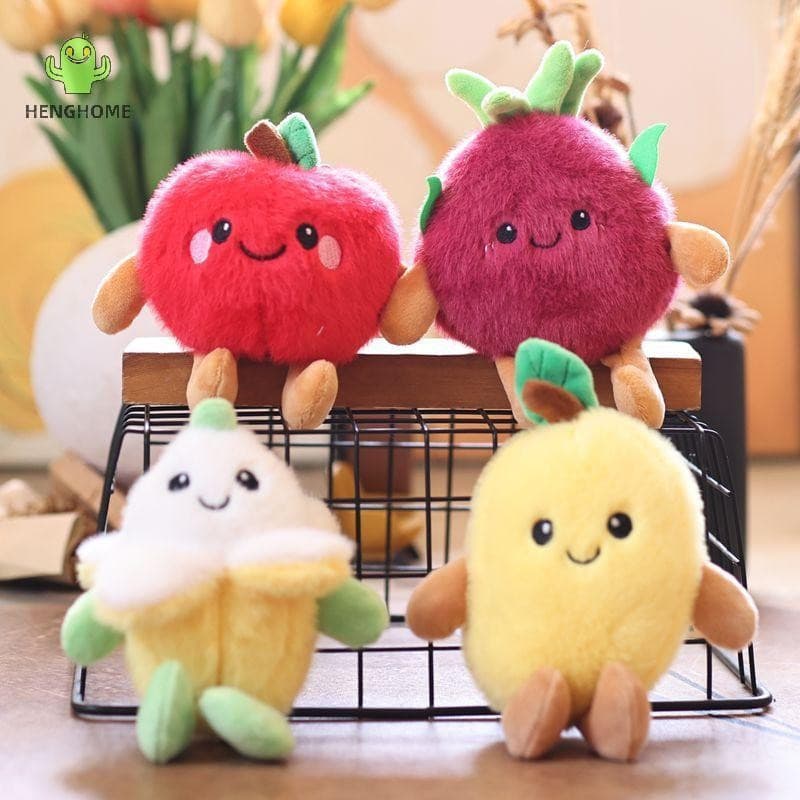 HENGHOME Brinquedo de Pelúcia Banana Manga de 1 Peça, Série Frutas Sorridentes, Pingente de Bolsa, Chaveiro, Brinquedo I