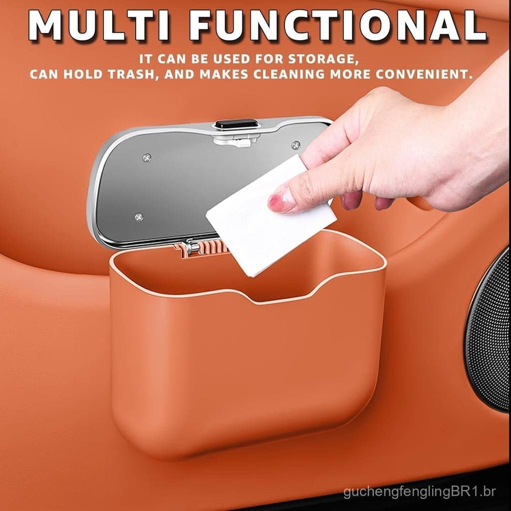 Lixeira para Carro HOLDCY, Lixeira Automotiva Multifuncional à Prova d'Água para Porta/Console/Encosto do Banco, Lixeira