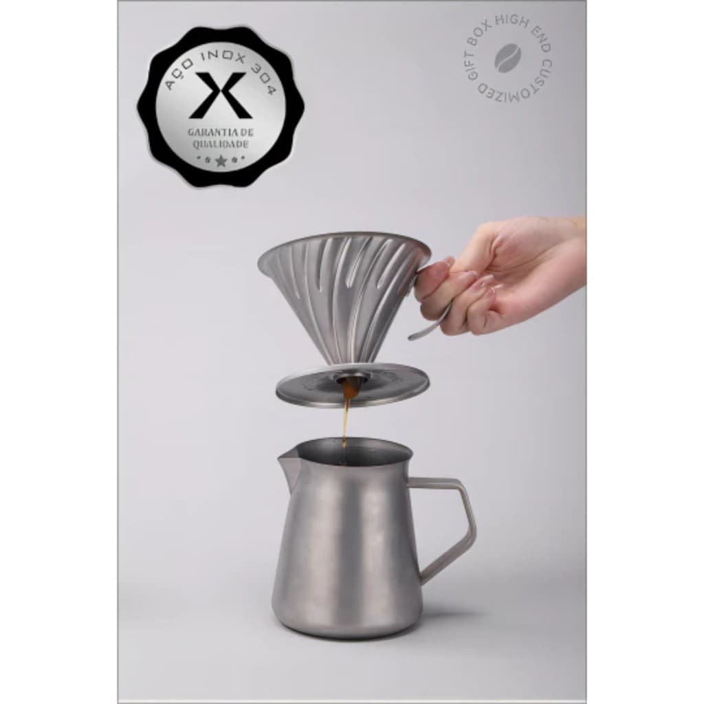 Filtro Coador De Café Ou Jarra Leiteira Em Aço Inox De 600ml