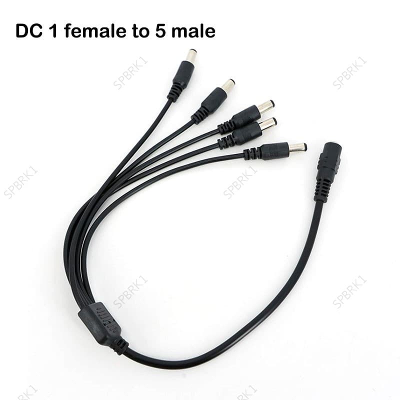 10 Peças 12V 40cm Cabo De Alimentação DC 5.5x2.1mm 1 Fêmea Para 5 Macho Adaptador Divisor De Plugue Luz De Tira LED BRK1