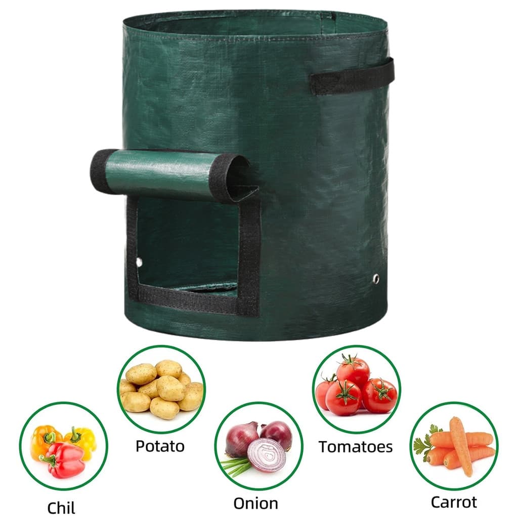 [Temponetics] 4 Pcs M/L Sacos De Cultivo Para Plantas Vegetais Com Alças Vasos De Tecido Não Forma De Flores De Jardim S