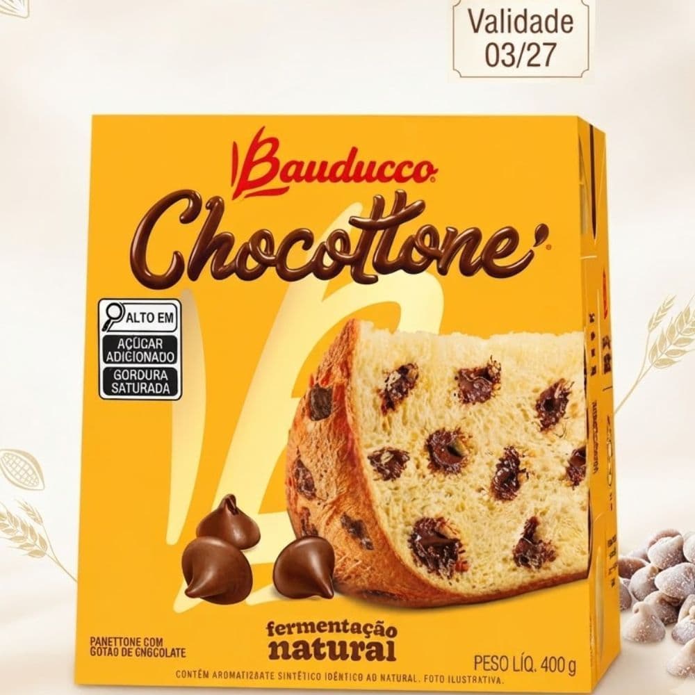 Chocottone Bauducco com Gotas de Chocolate 400g Natal