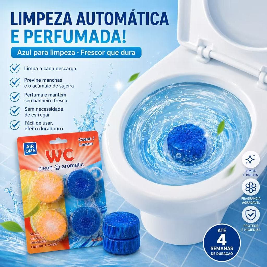 Pastilha Sanitária Aromatizante Para Banheiro Caixa Acoplada Kit Com 4 Unidades