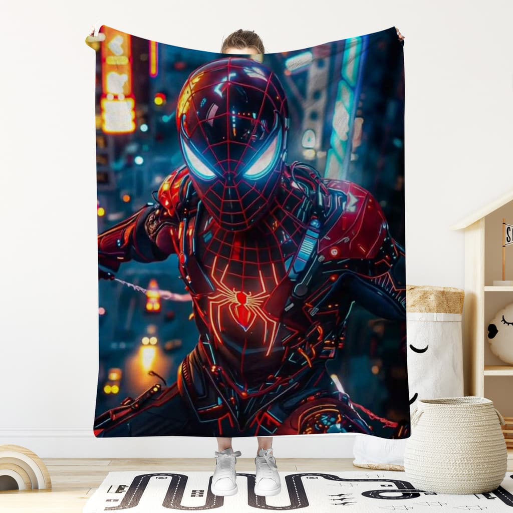 Cobertor estampado do Homem-Aranha Série Marvel Anime Natal Spiderman Cobertor de flanela Sofá Cobertor Presente de Nata