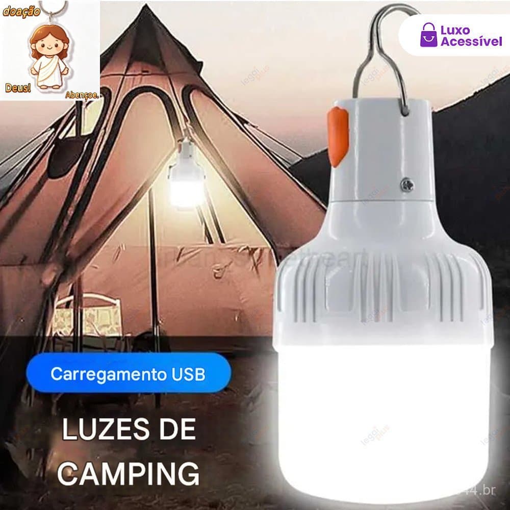 Lâmpada LED Camping KIT4  KIT2  KIT1Unidades Recarregável USB Longa Duração Impermeável para Pescaria Emergência