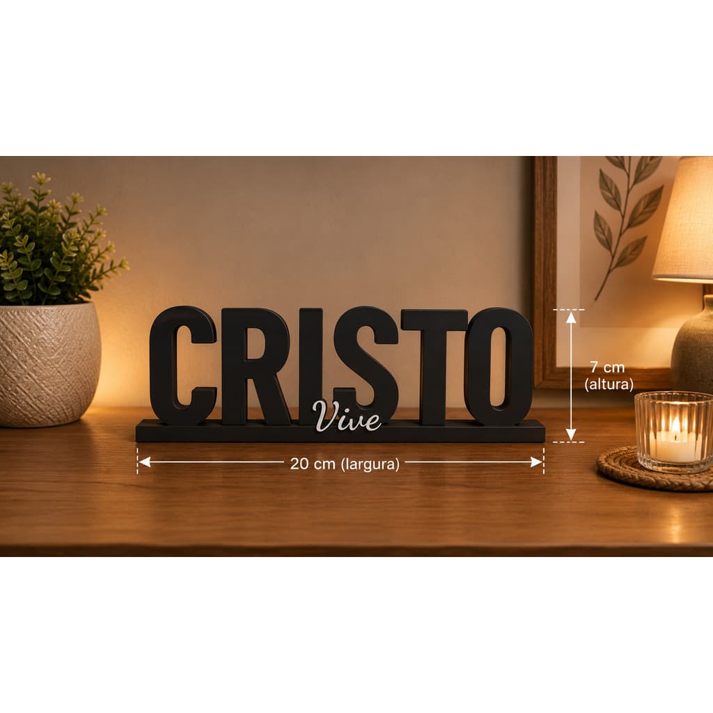 Letreiro Decorativo Religioso – Frases de Fé para Casa e Presente