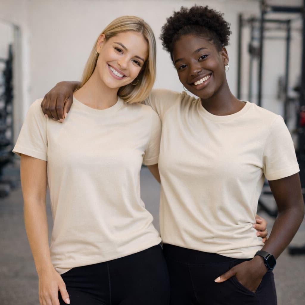 Kit 2 Blusas Basicas Femininas 100% Algodao Cores Neutras Premium