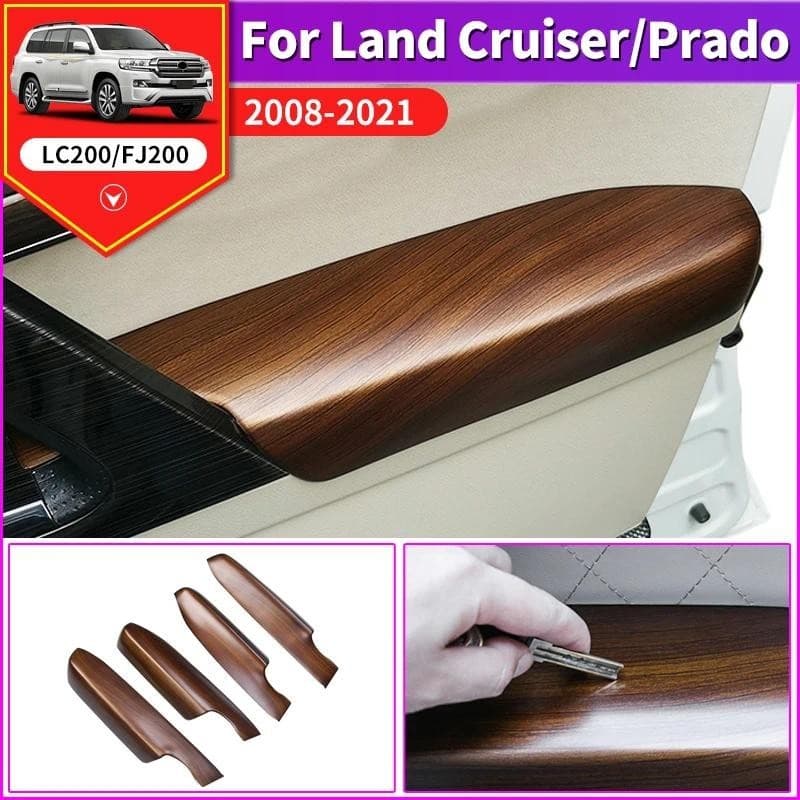 Adequado Para Toyota Land Cruiser 200 Modificação Decoração De Madeira Pêssego Porta Braço Capa Borda Da Evitar Scratcha