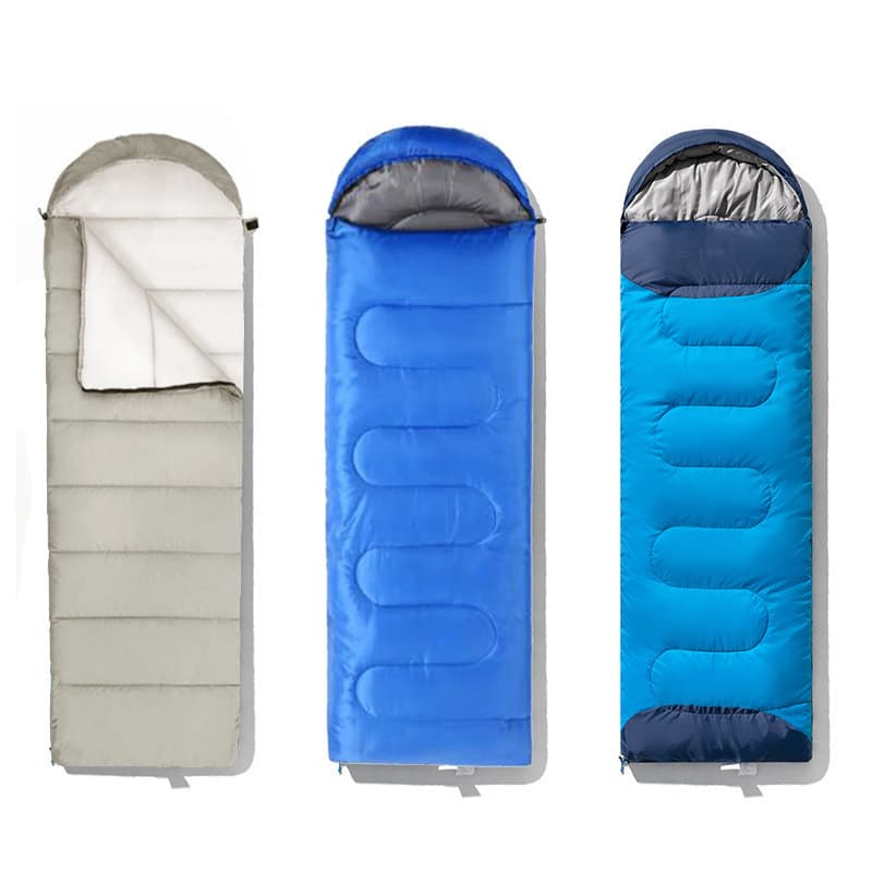 Saco de dormir para uso externo em formato de envelope, com blocos de cor, saco de dormir de camping com sistema de inte