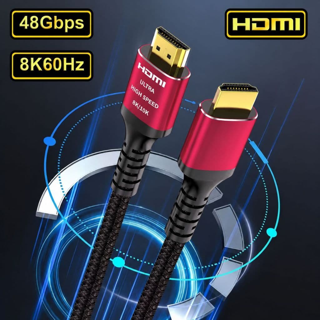 Cabo HDMI 2.1 Ultra High Speed 48Gbps 53cm 8K 60Hz 4K 120Hz HDR TV Monitor Notebook