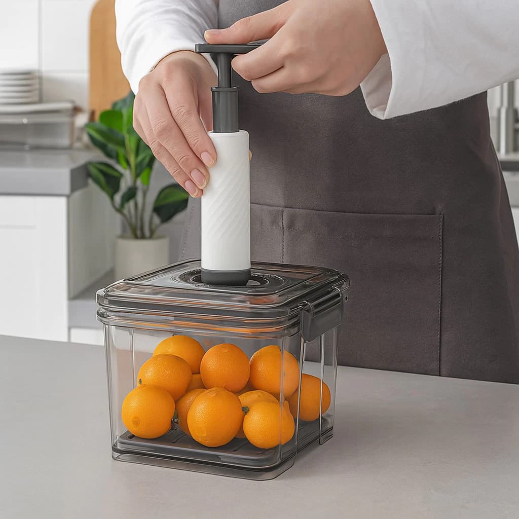 Pote Hermético a Vácuo com Bomba para Conservação de Alimentos Mantimentos e Organização Cozinha