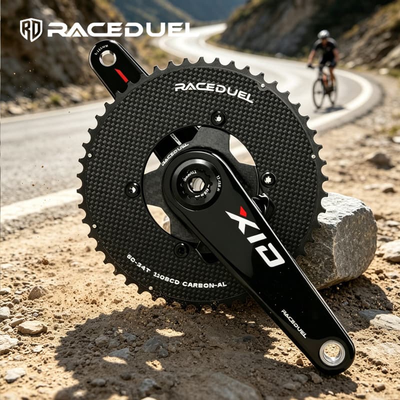 RACEDUEL 165mm 170mm Manivela De Bicicleta De Fibra De Carbono De Alta Resistência 165/170mm Ultraleve Manivelas Estrada