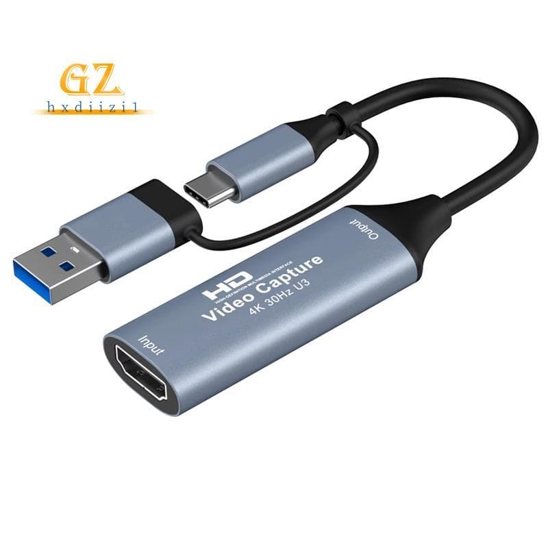 [gzhxdiizi1] Gravador De Jogos 2 Em 1 USB 3.0 Placa De Captura De Vídeo 4K-Compatível Com Tipo-C Para Switch Grabber De