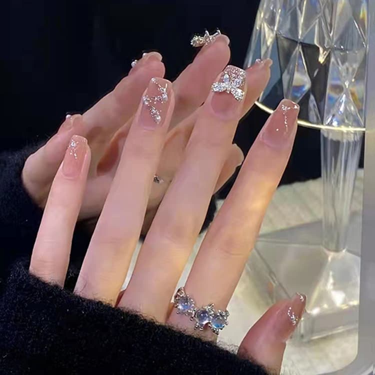 Unhas Falsas De Uso Curto Puro Artesanal High-End Branco Adesivos De Manicure Peças Wearable Produtos Acabados