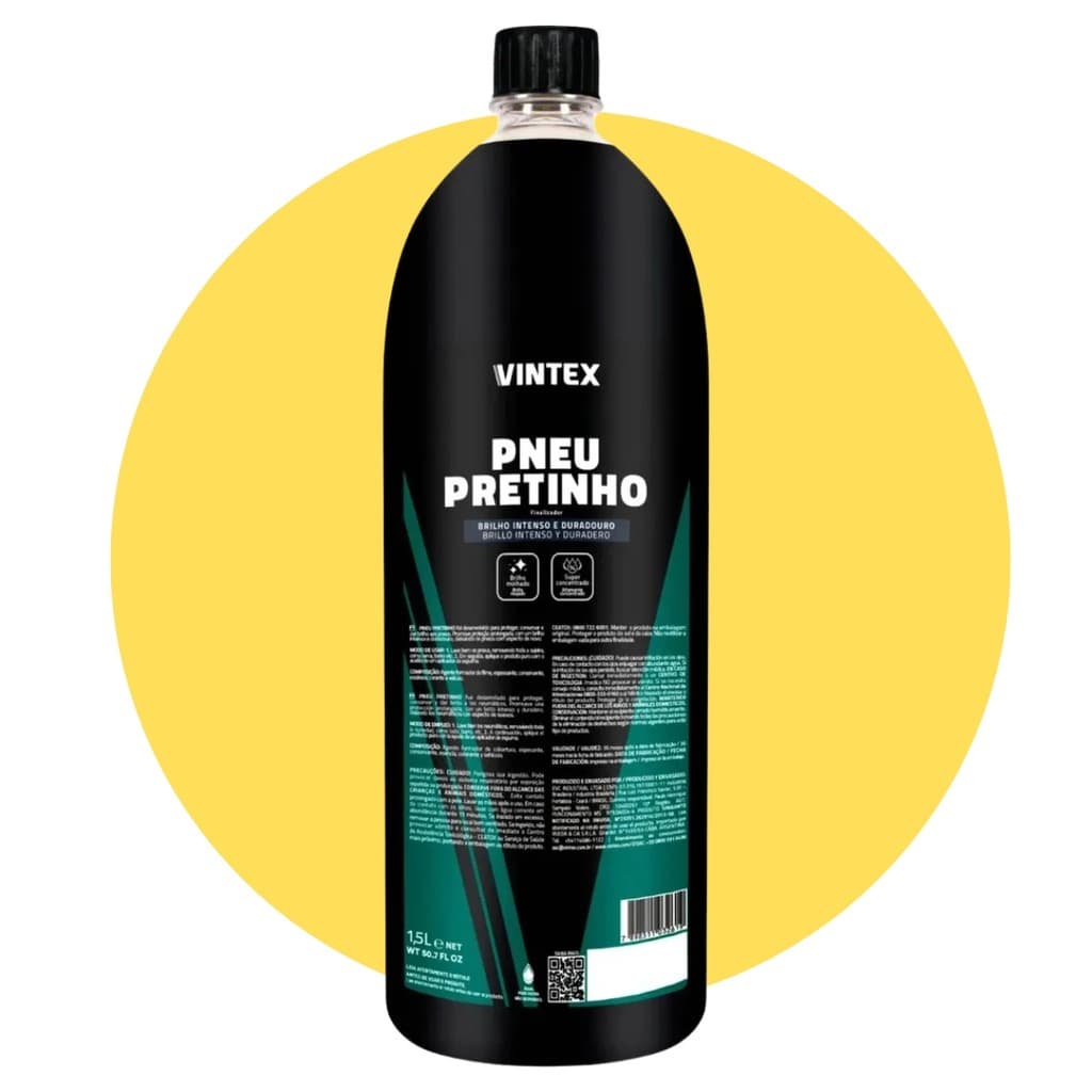 Pneu Pretinho Vonixx 1,5 Litros Revitalizador Protetor Brilho Intenso Vintex Estética Automotiva