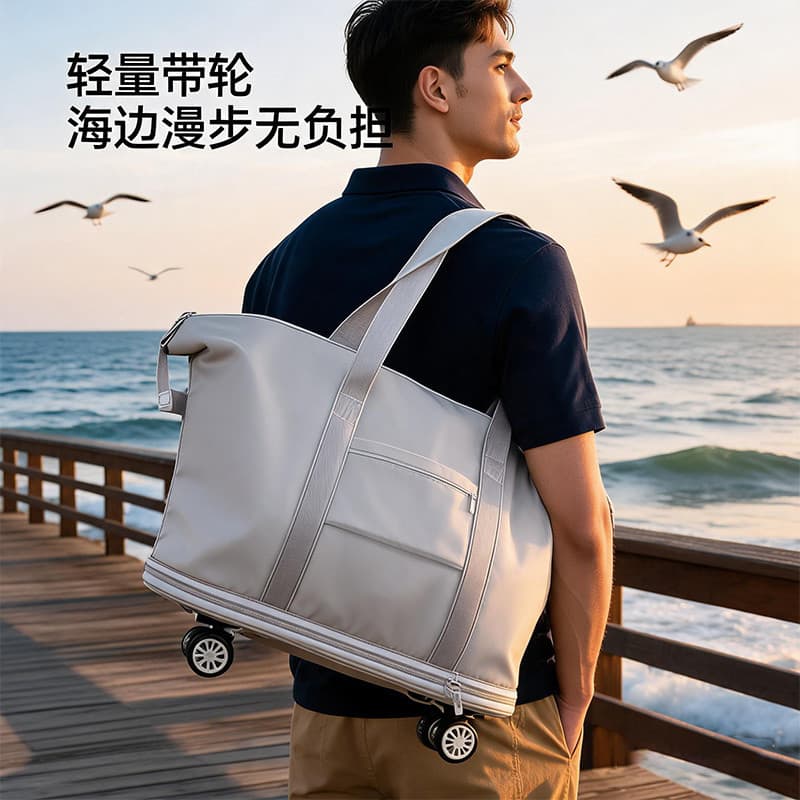 [Melhor ajudante] Bolsa de viagem com rodas Bolsa de armazenamento de viagem multifuncional de grande capacidade pode co