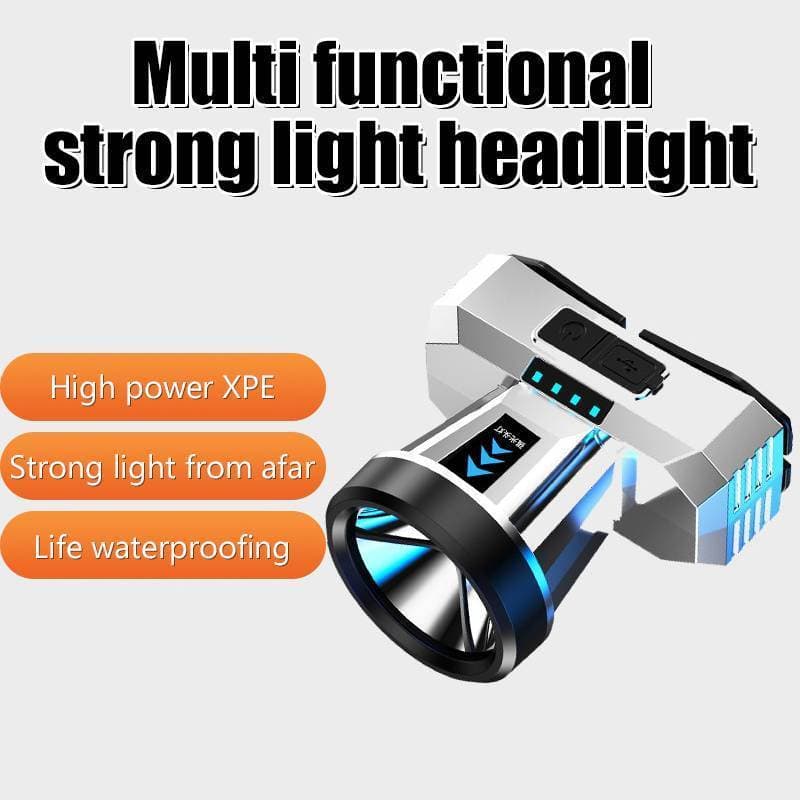 [thigh] Poderoso Farol LED Recarregável De Alta Potência Faróis De Alto Brilho Carregamento De Emergência Lanterna De Ca
