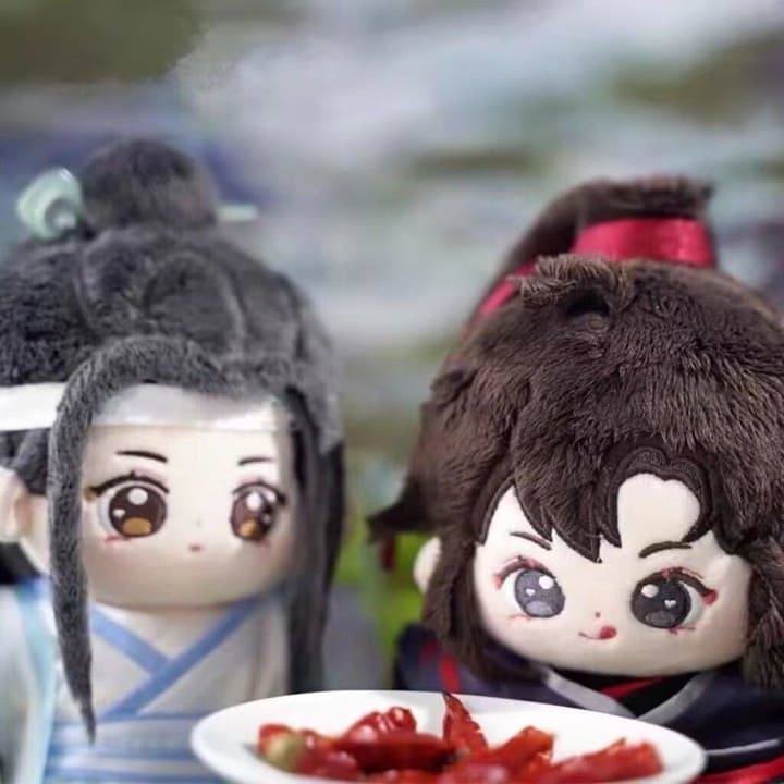 Boneco de Pelúcia de 20cm Mo Dao Zu Shi Wei Wuxian Lan Wangji, Brinquedo de Pelúcia para Cosplay de Anime, Presentes de