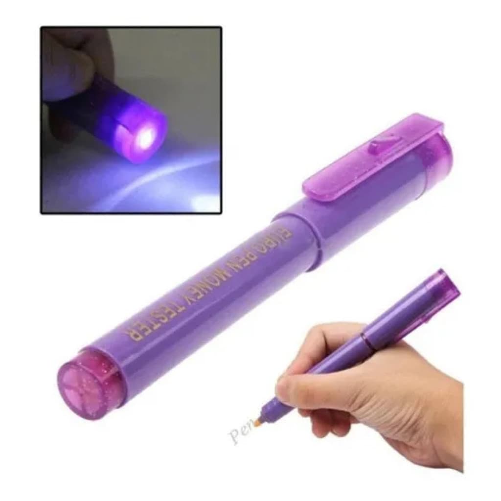 Caneta Detecta Dinheiro Falso Ultra Violet Nota Falsa Cor Ro