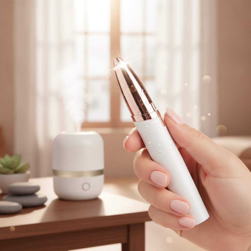 Caneta Depiladora Sobrancelhas Elétrica USB Bivolt Indolor - Aparador Facial Recarregável Premi