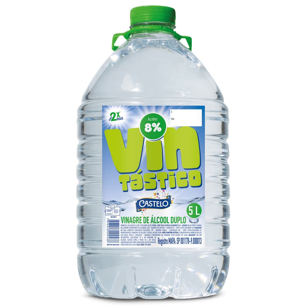 Vinagre de Álcool Vintástico 8% Castelo Bombona PET 5L