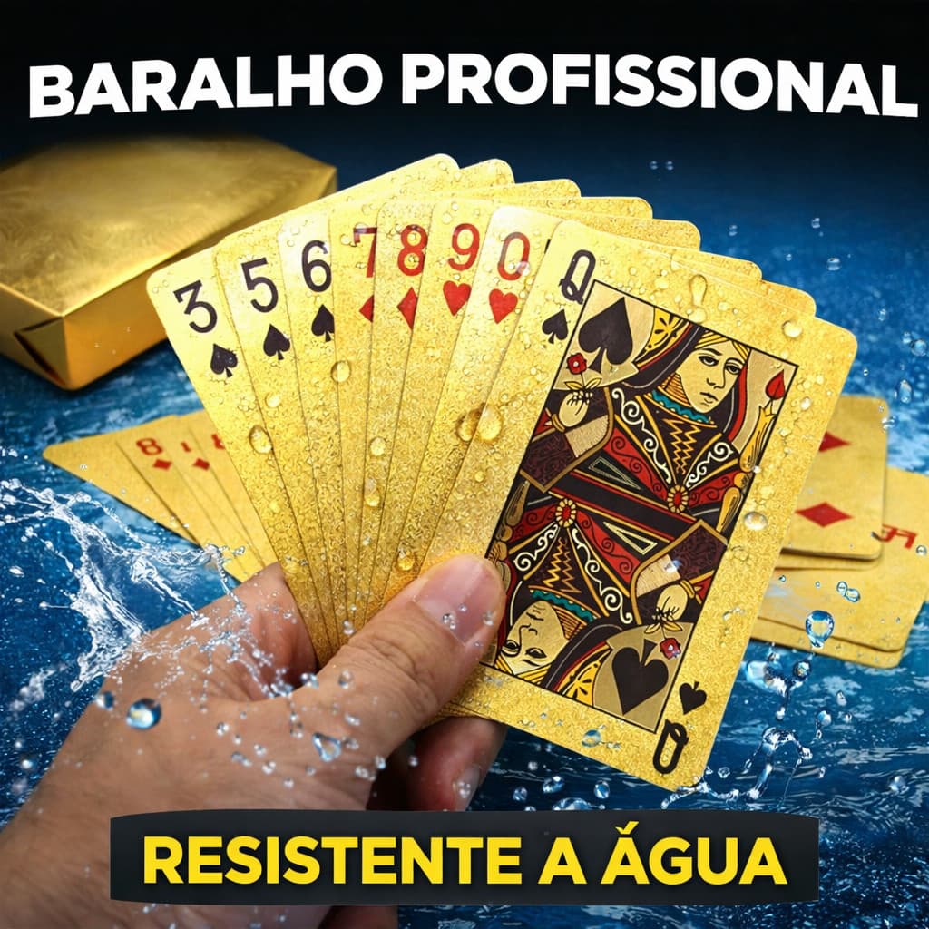 Baralho Dolar Dourado Ouro Folheado A Prova D'agua Poker Truco Cartas Jogos Para Várias Ocasiões De Festa