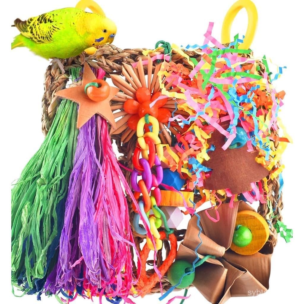 Brinquedos KATUMO para Conures, Tapete de Grama para Pássaros, Brinquedo Suspenso para Papagaios, Brinquedos de Forragea