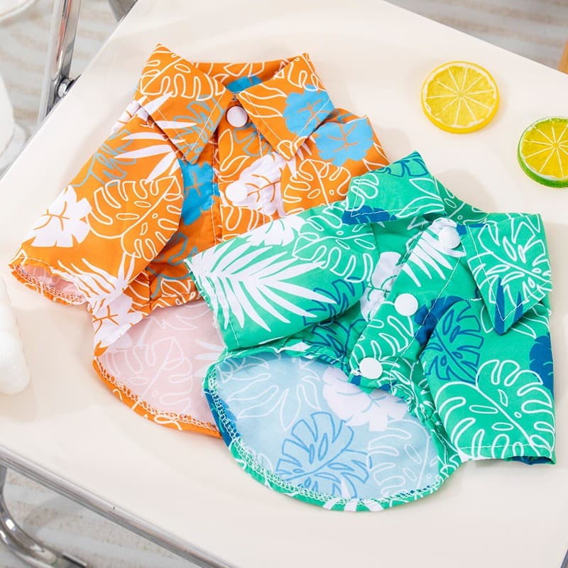 Camisa de Praia para Animais de Estimação, Estilo Havaiano, para Cães e Gatos, Roupas para Golden Retriever, Camiseta Fi