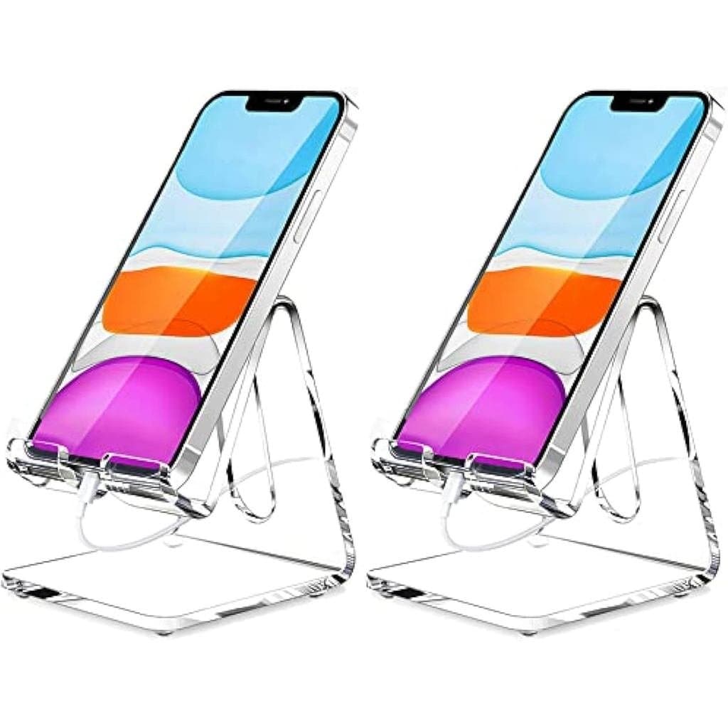 Suporte de Telefone Celular em Acrílico Crpich, Suporte Portátil para Telefone, Suporte Transparente para Mesa, Compatív